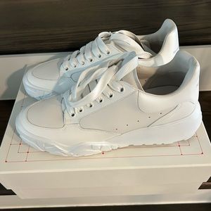 👟🤍White on White Mens Alexander McQueen Court Trainers Size 43.5 🤍👟